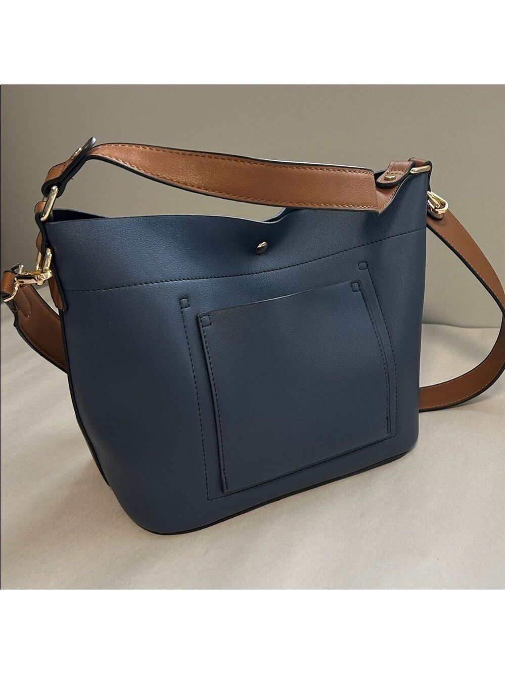 Louenhide Navy Brown Crossbody Bag - Picture 3 of 15
